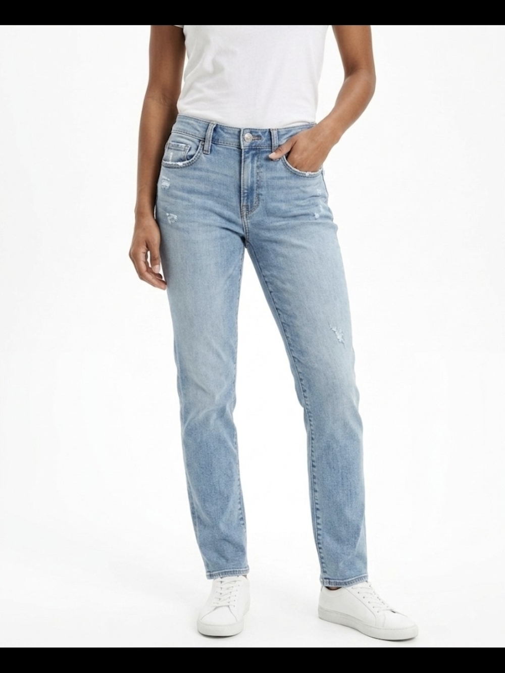 American Eagle Outfitters Light Blue Straight Leg Jeans Super Stretch Size 6